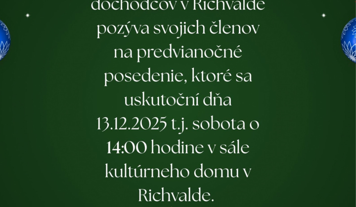 Fotka - Pozvánka Základnej organizácie Jednoty dôchodcov v Richvalde 