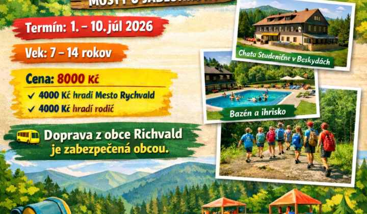 Fotka - Pozvánka na Letný detský tábor v spolupráci s Mestom Rychvald 